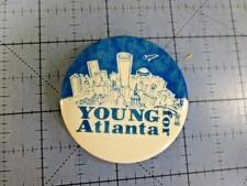 1980s Young for Atlanta Political Button Pinback Square - Andrew Young - Mayor picture