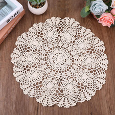 Dollies for Tables, 15.7 Inch Large Cotton Handmade Table Doilies Vintage Round picture