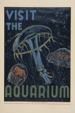 🦑 Visit the Aquarium Poster - 1930s Artwork - 24x36” - Premium Matte Paper picture