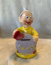 Vintage Walt Disney Dopey Ceramic Coin Bank 6.5