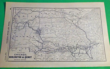 Rare 1903 Railroad Map of The CHICAGO BURLINGTON & QUINCY Railroad System picture