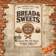 Custom Bakery Personalized Name Retro Wall Sign 8x12 Metal Tin Decor Plaque picture