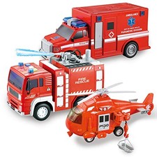 JOYIN Fire Truck Toys for 3 4 5 6 7 Year Old Boys - Fire Engine, Emergency Vehic picture