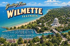 Greetings From Wilmette, Illinois Modern Postcard 4x6 E264 picture