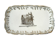 ROGER CHURCH - SALEM MA Massachusetts BIRD Souvenir ANTIQUE TRINKET DISH picture
