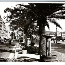 c1920s Nice, France Promenade Jets Fountain Palm Tree Streetcar Hills A360 picture