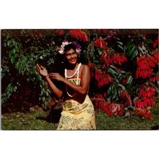 Beautiful Tahitian Dancer Posing Vintage Postcard SP6-16 picture