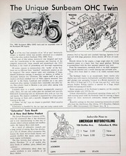 1955 Sunbeam OHC Twin - 1-Page Vintage Motorcycle Article picture