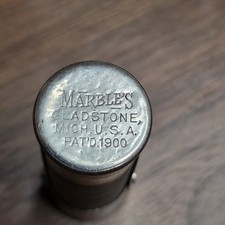 Vintage Marble’s Gladstone Mich. USA Waterproof Brass Match Safe Box Pat. 1900 picture