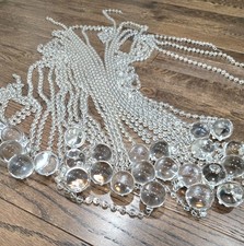 Vintage Antique Quality Clear Smooth Round Crystal Chandelier Ball Lot Of 38 (N) picture