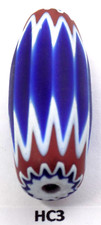 XXL Sweet Oval Howard Collection Chevron Trade Bead African HC3 BG 61 picture