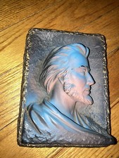 1964 JESUS Wall Plaque Chalk Ware 3D Relief - Victor Creative Arts Messiah Vntg picture