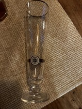 Warsteiner Crystal Beer Flute Glass Pilsner Gold Rims . picture