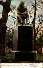 Roger Williams Park Monument Providence RI Postcard Vintage 1908 Elmwood Station picture