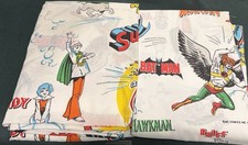 VTG 1977 DC Comics Superman Aquaman BatMan Flash Hawkman Wonder Twin Sheet Set picture