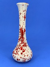 Vintage Speckled Red White Bud Vase Mid-Century Modern Vase For Small Spaces picture