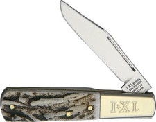 IXL Barlow Stag Horn Handle Folding Pocket Knife Stainless Silver EDC Camping picture