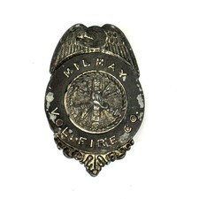 vintage obsolete badge Milmay Volunteer Fire Co  picture