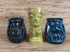 Houlihans Tiki Mug Set of 3 Coconut Monkey Angry Monkey & Green Tiki Guy New picture