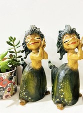 Vtg Henning Forest Spirits Huldra Figurine – Hand Carved Wooden Norway Folk Art picture