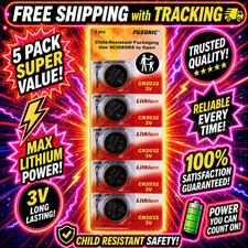 5pk Lithium Battery 3V CR2032 CR 2032 BR2032 DL2032 Remote Button Cell Watch 5z picture