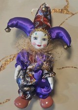 Porcelain Jester Joker  Mardi Gras Collectors Vintage Clown picture
