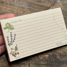 VTG BLANK RECIPE CARDS Creative Papers C.R. Gibson 40 Count Herb Garden 3”x5” picture