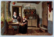 c1910's Dutch Cottages Home Two Dutch Women Oilette Tuck Art Antique Postcard picture