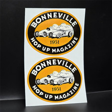 Bonneville 1951 (Pair) Vintage Style DECAL, vinyl STICKER, hot rod, racing picture