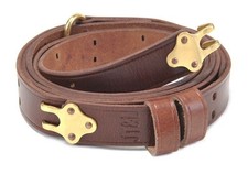Brown Premium Drum Dyed Leather M1907 Military Rifle Sling  1