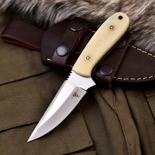 Handmade D2 Steel  Custom CAMEL BONE Hunting Camping Sport Skinner Knife Edc picture