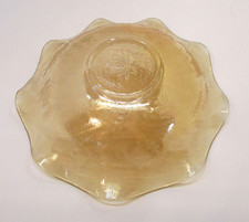 Vintage Jeannette Floragold Louisa Iridescent Carnival Glass Ruffled 12