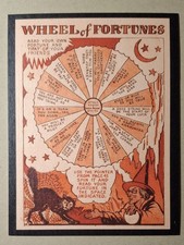 *HALLOWEEN* Vintage Reproduced Image Postcard: Wheel Of Fortunes Game Card picture