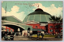 Springfield Illinois State Fairgrounds Arch & Dome Building Postcard picture
