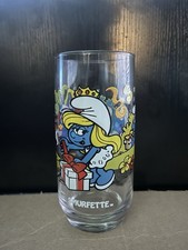 Smurf SMURFETTE Tumbler Drinking Glass 1983 Wallace Berrie & Co. Peyo Vintage picture