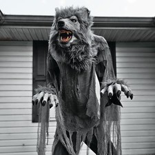 7-Ft. Animatronic Tall Motion-Activated Towering Werewolf  Halloween Decoration picture