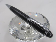 GREAT WRITERS S WALKER CRYSTAL HEAD SERIES BLACK/W SILVER RINGS TWIST BP PEN picture
