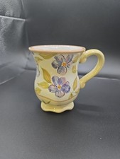 Capriware Hand-Painted Floral Pedestal Coffee Mug - Vintage picture