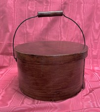 Large Antique Shaker-Style Wooden Bent Wood Pantry Box with Handle picture