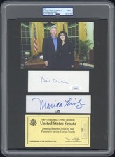 Bill Clinton & Monica Lewinsky ~ Signed Display w/ Impeachment Ticket ~ PSA DNA picture