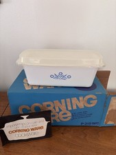 Vtg Corning Ware Blue Cornflower Bread Pan Meatloaf Pan Lid P 315 B EUC picture