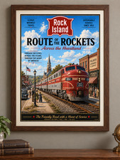 Rock Island Route of the Rockets EMD E8A 651 Vintage Style Railroad 11 x 17 picture