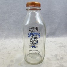 Broguieres Dairy Rare Blue Label Back to School Chocolate Milk Bottle and Lid picture