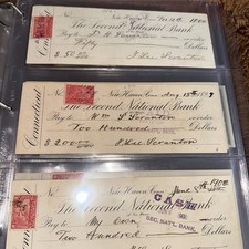 Second National Bank of New Haven Conn Used Check 1900 picture