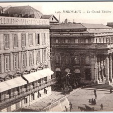 c1900s Bordeaux, France Le Grand-Theatre Opera House Blvd Crowd Pasteur  A357 picture