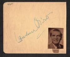 Laurence Olivier & Ozzie Nelson Original Dual-Signed Autograph Album Page  picture