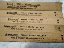 Vintage Starrett No. 667 Feeler Stock Gauge Set (5 Pcs) .020 .021 .023 .024 .025 picture