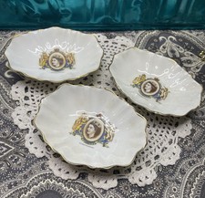 Set Of 3 SmallQueen Elizabeth II Coronation 1953 Bone China Dishes- England picture