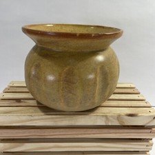 Vintage Ceramic Light Brown Spittoon Cuspidor - Collectible Gift Idea picture