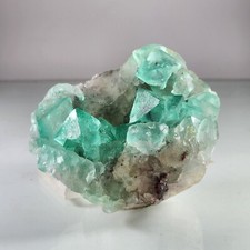 Fine Super Gem Green Octahedral Fluorite Crystal Cluster from South Africa 8 cm picture